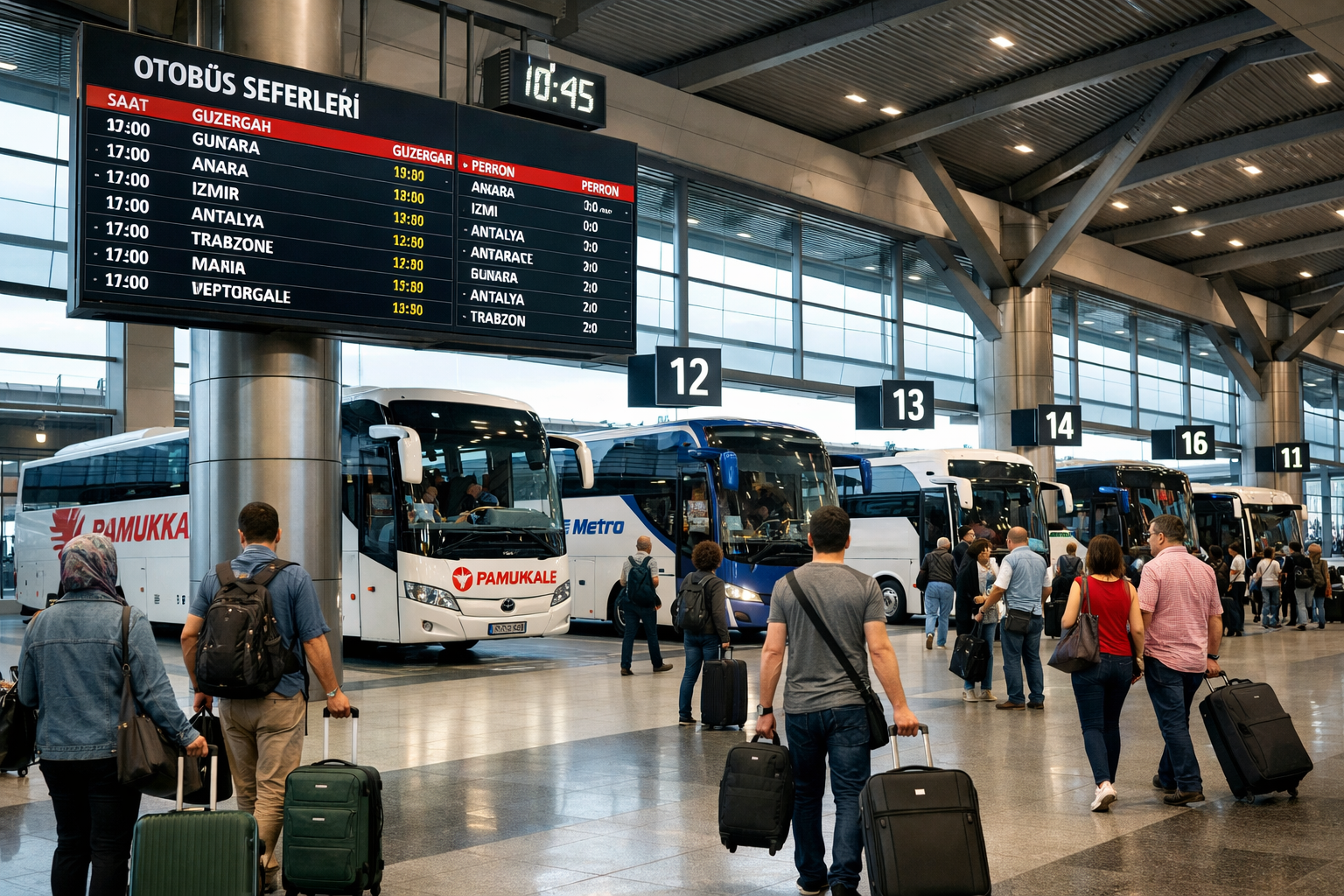 Modern sehirlerarasi otobus terminali