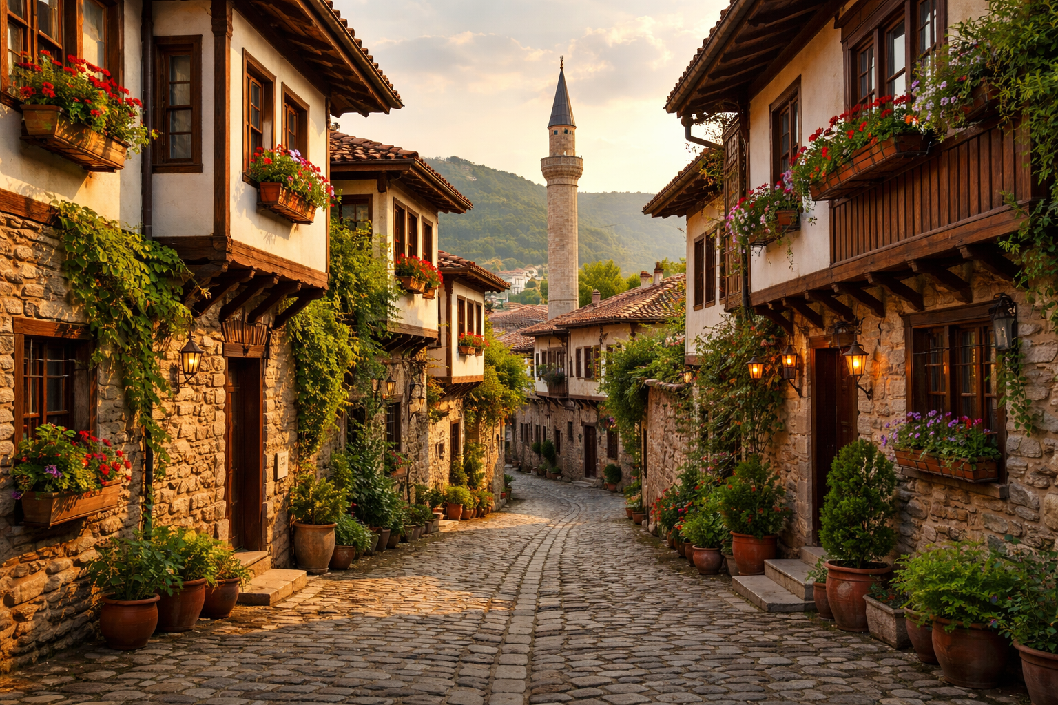 Osmanli donemi tas evler ve dar sokaklar